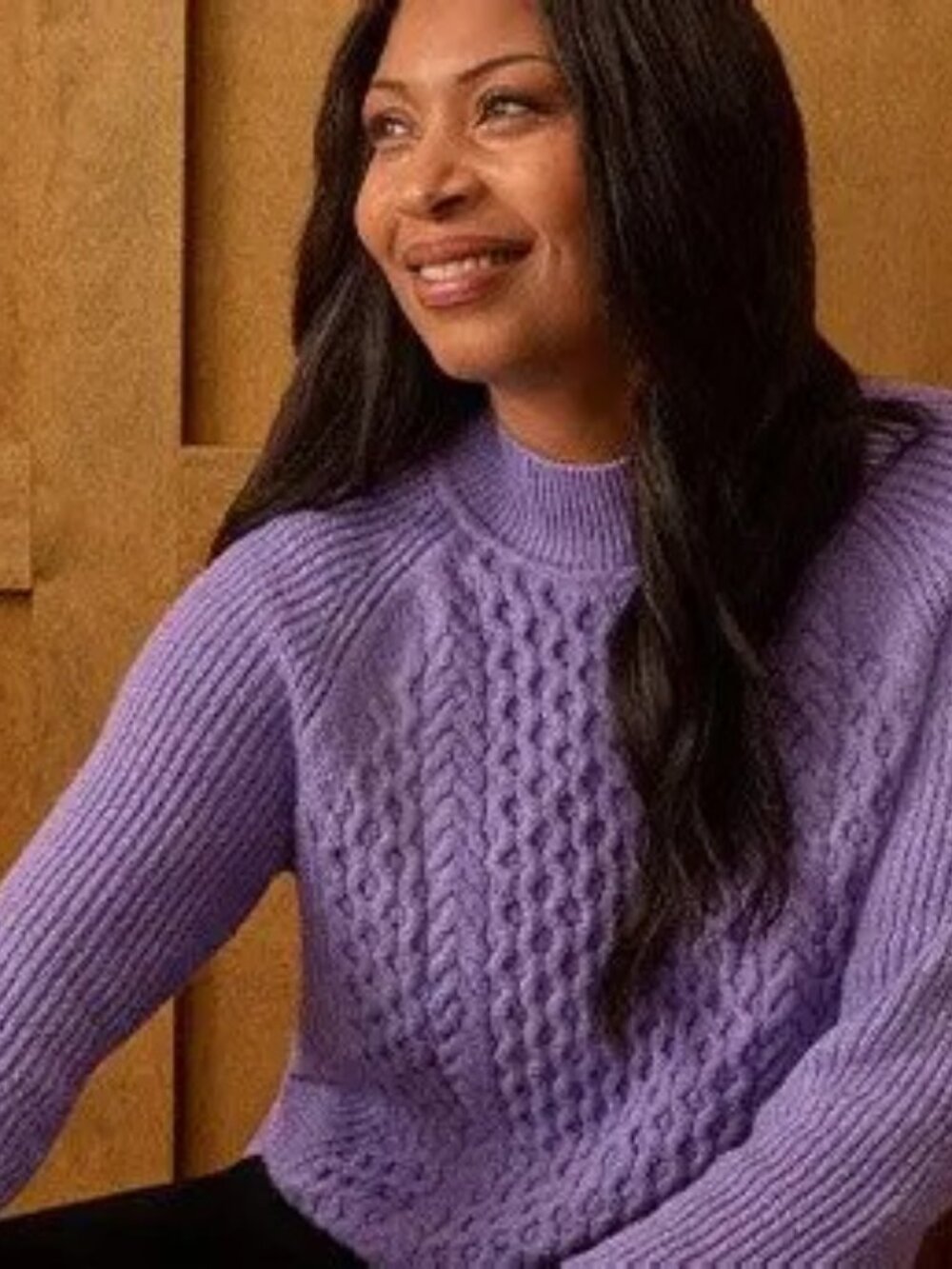 NEW Northern Reflections Amethyst Cotton Blend Cowl Neck Sweater Size XL